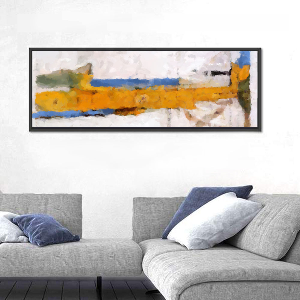 Lake Reflection in Yellow and Blue Wall Art