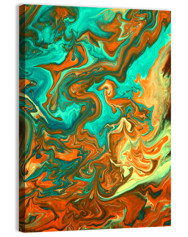 Blue Streams Abstract Wall Art, canvas print, portrait