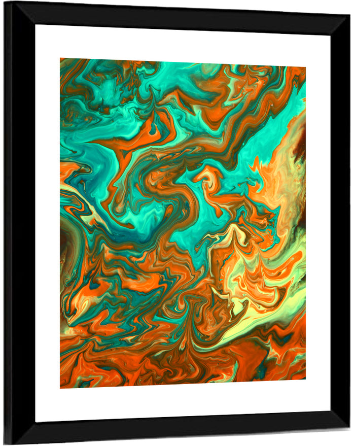 Blue Streams Abstract Wall Art as a framed print