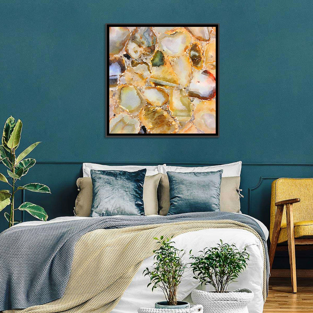 Golden Geode Mosaic Wall Art