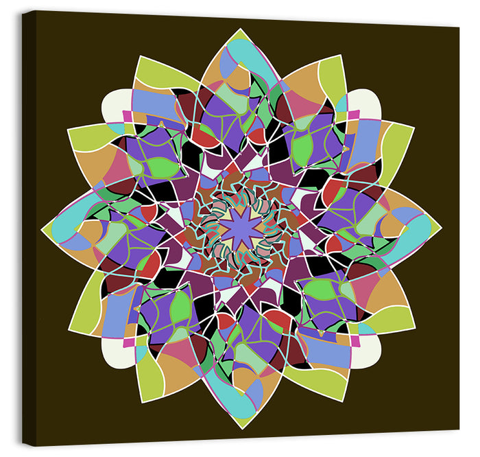 Dahlia Mandala Wall Art as a canvas print