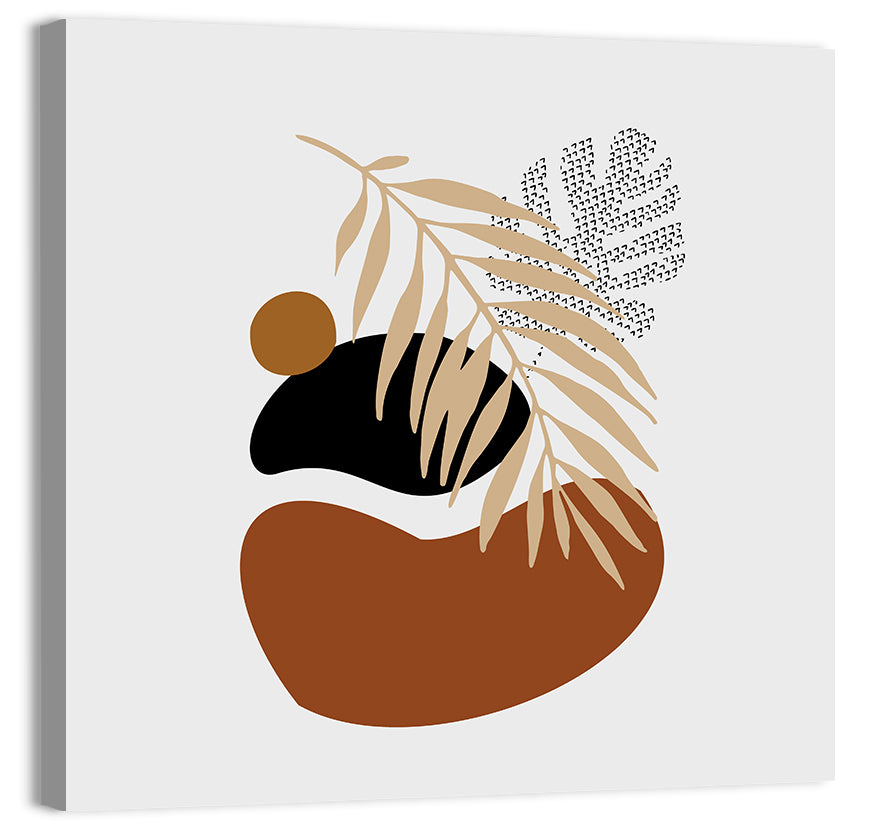 Tropical Stones Palm Leaf Wall Art, canvas print, square