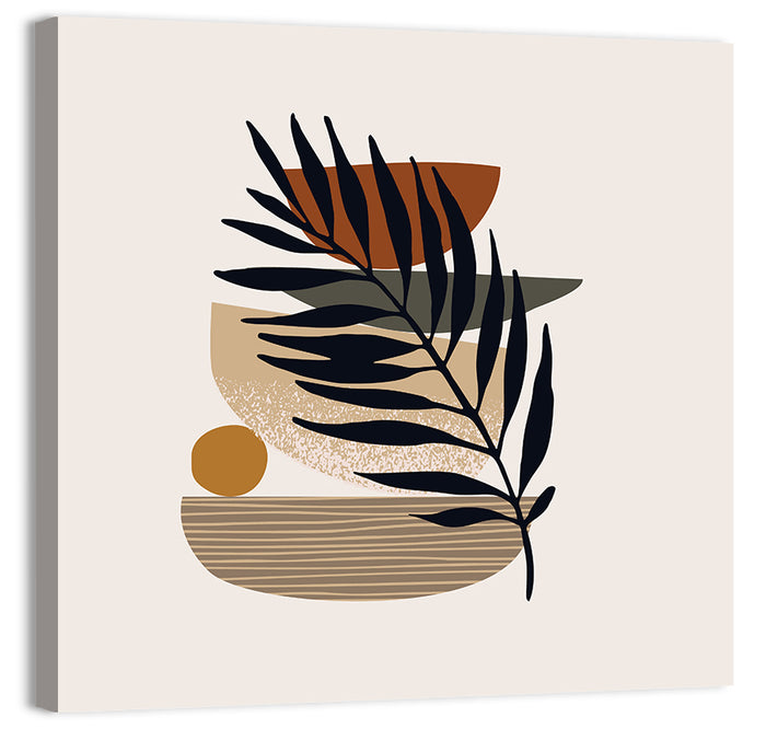Balanced Palm Leaf Abstract Wall Art as a canvas print