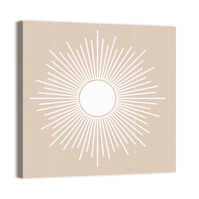 Beige Sunburst Abstract Wall Art as a canvas print