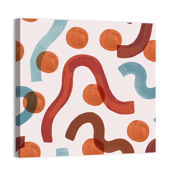 Playful Watercolor Worms Abstract Wall Art as a canvas print