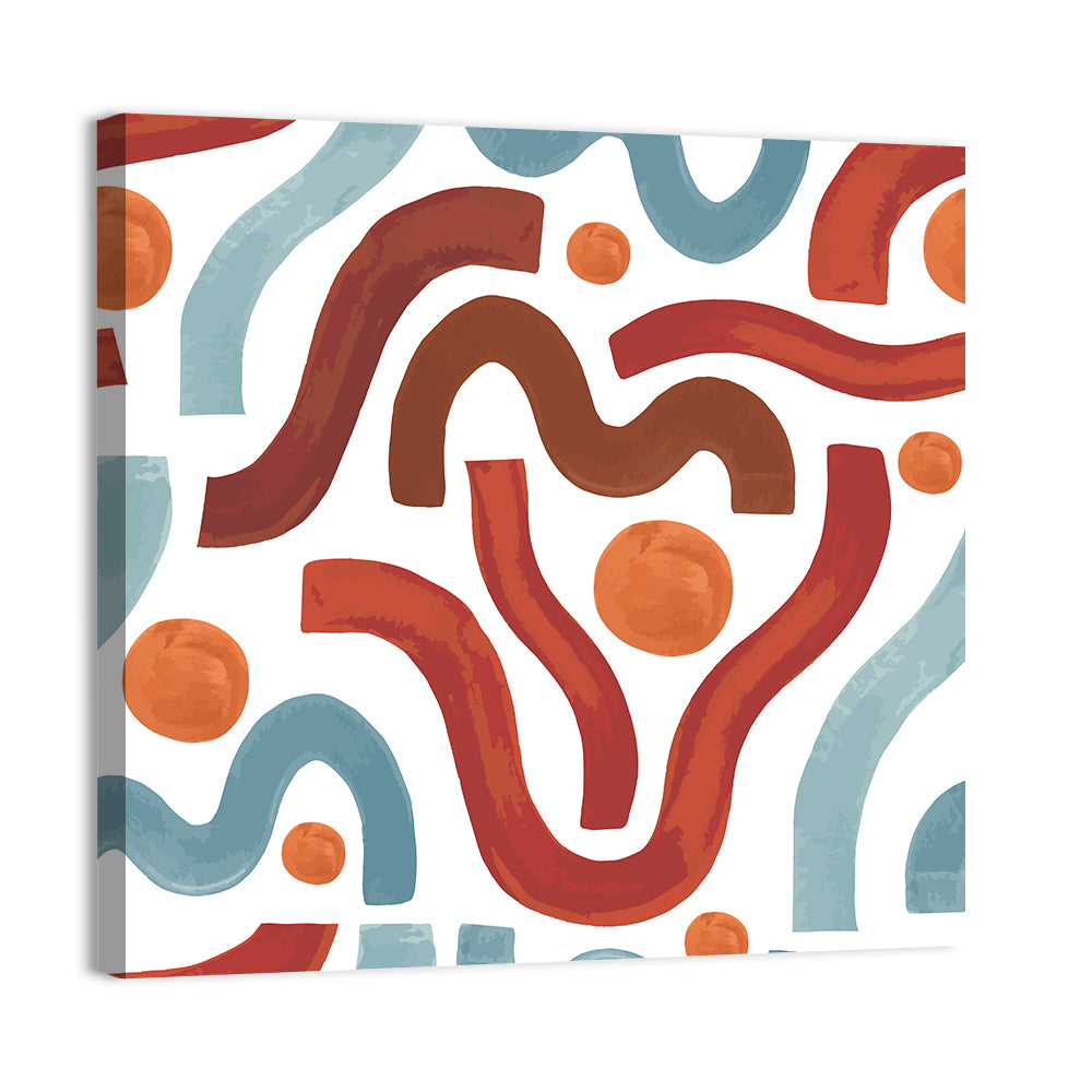 Sea of Worms Blue Abstract Wall Art, canvas print, square
