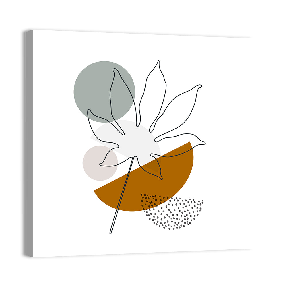 Palm Leaf with Circle Wall Art, canvas print, square