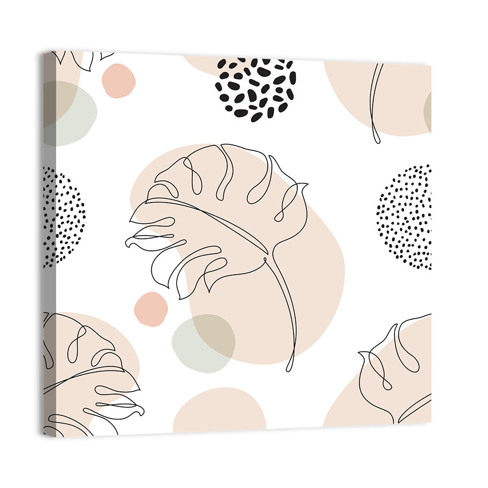 Monstera Leaf Pattern Wall Art, canvas print, square