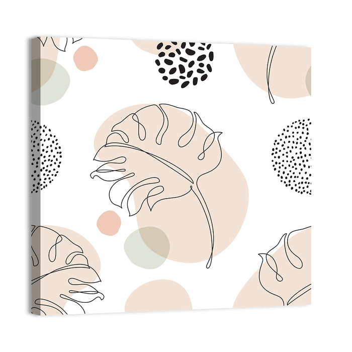 Monstera Leaf Pattern Wall Art as a canvas print