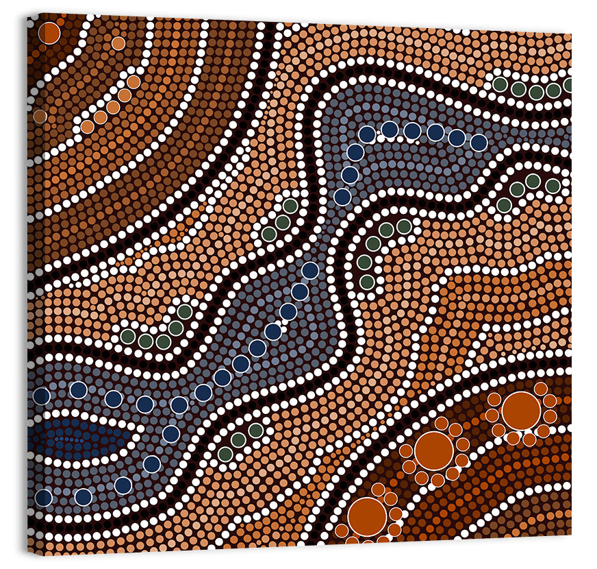 Rhythmic Dot River Wall Art, canvas print, square