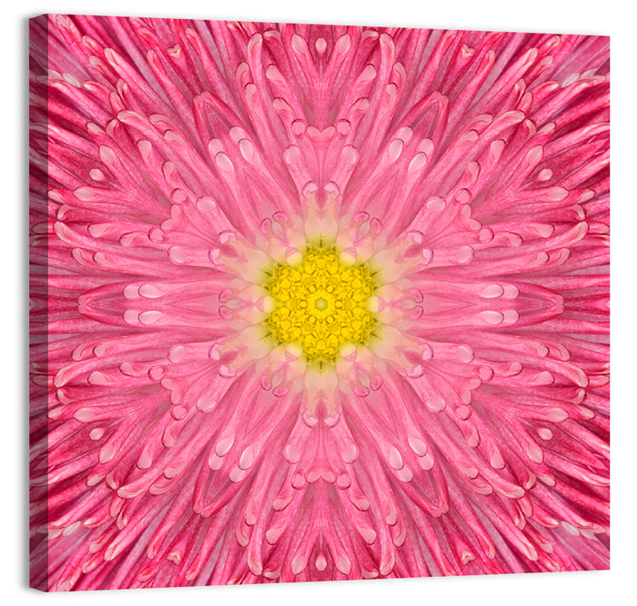 Kaleidoscopic Daisy Mandala Bloom Wall Art as a canvas print