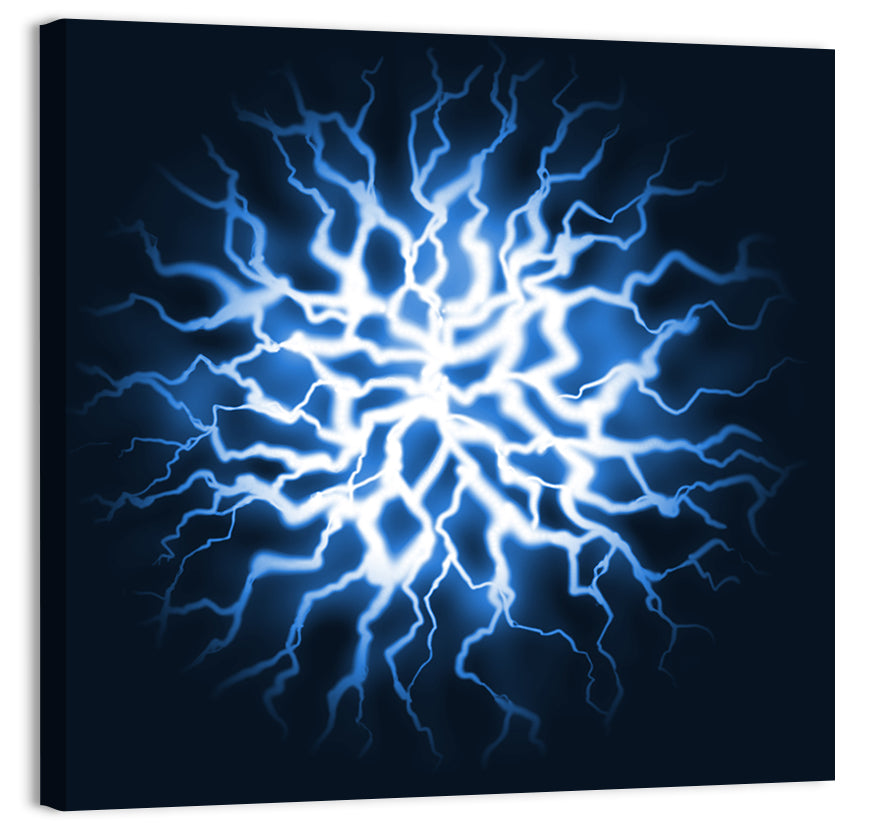Thunder Burst Abstract Wall Art, canvas print, square