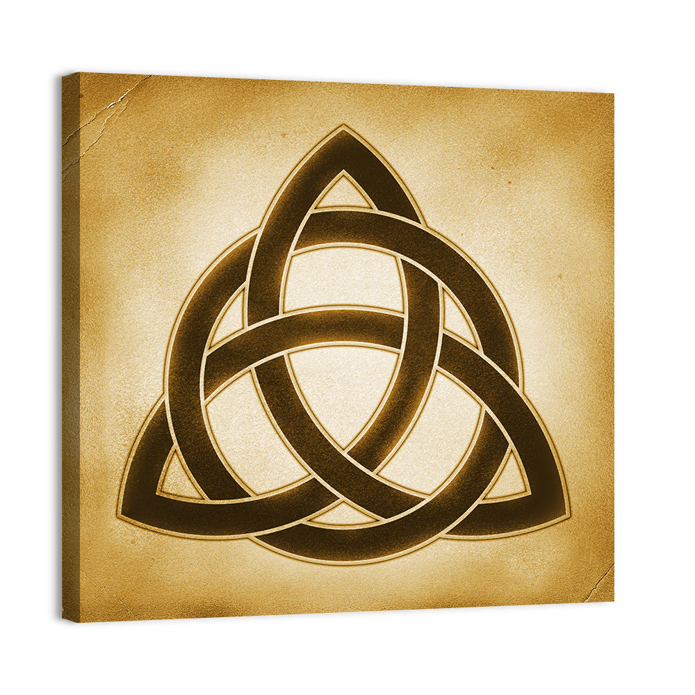 Embossed Trinity Knot Symbol Wall Art, canvas print, square