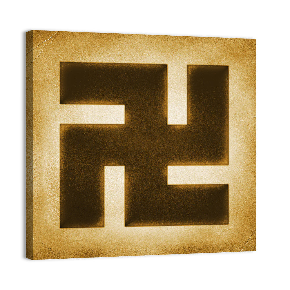 Buddhist Swastika Emblem Wall Art, canvas print, square