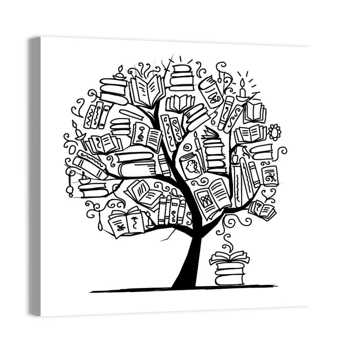 Knowledge Tree Wall Art as a canvas print