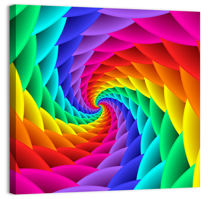 Rainbow Spiral Vortex Tunnel Wall Art as a canvas print