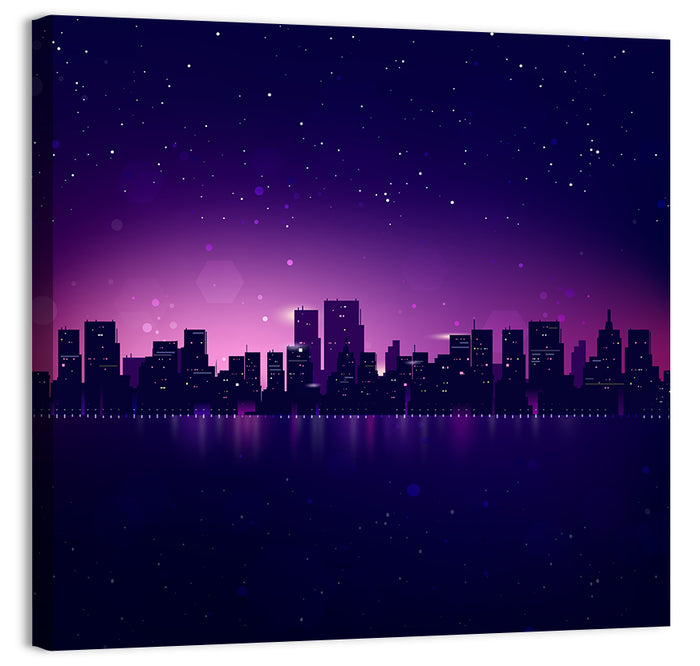 New York Night Skyline Wall Art as a canvas print