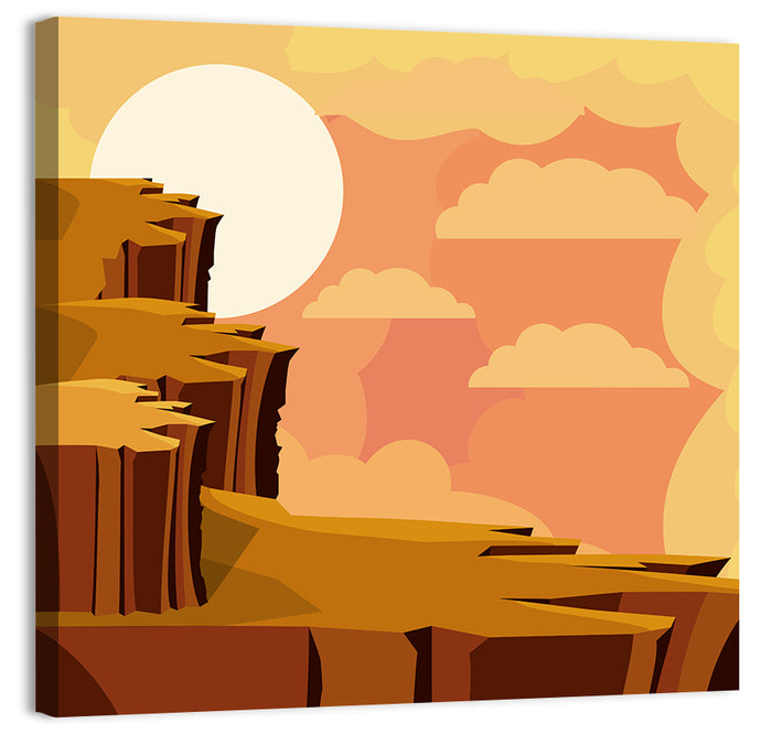 Geometric Canyon Sunrise Wall Art as a canvas print
