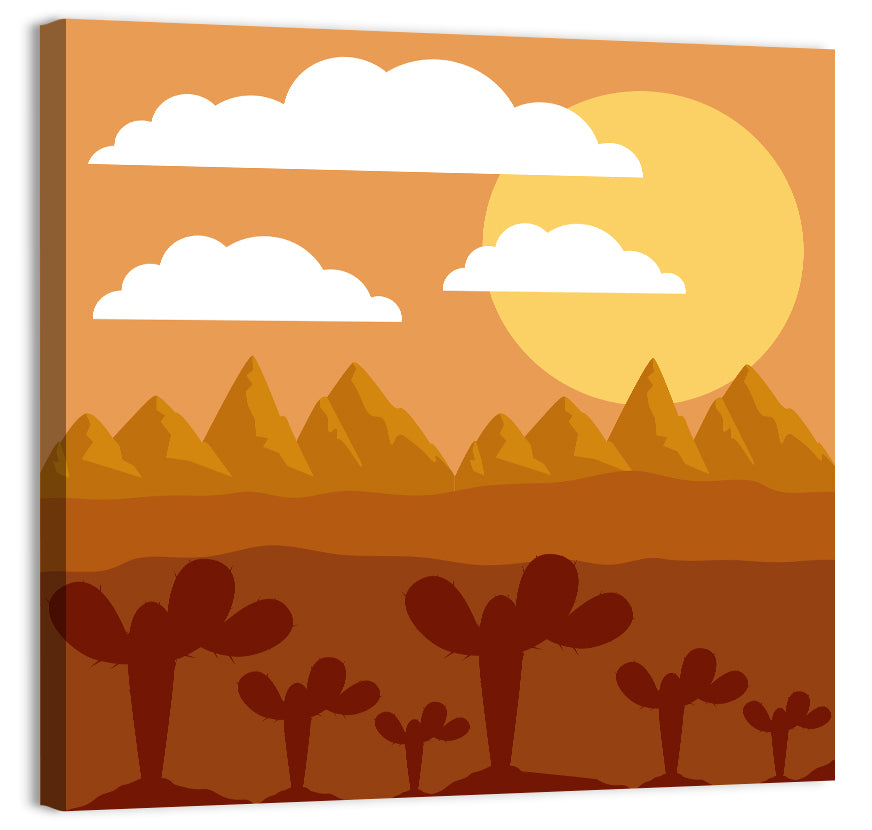 Desert Clouds Wall Art, canvas print, square