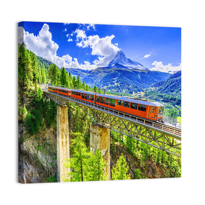 Gornergrat Tourist Train Wall Art as a canvas print