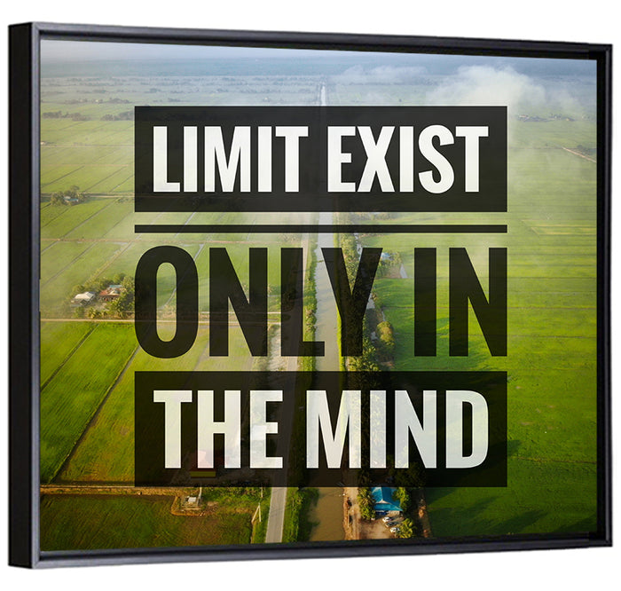 Limits Exist Only in the Mind Wall Art as a framed canvas