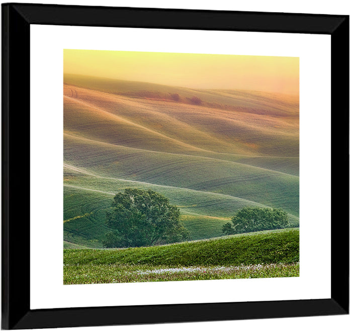 Tuscan Rolling Hills Wall Art as a framed print