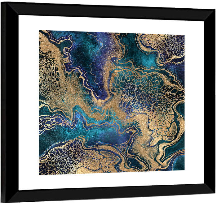 Gilded Geode Abstract Wall Art as a framed print
