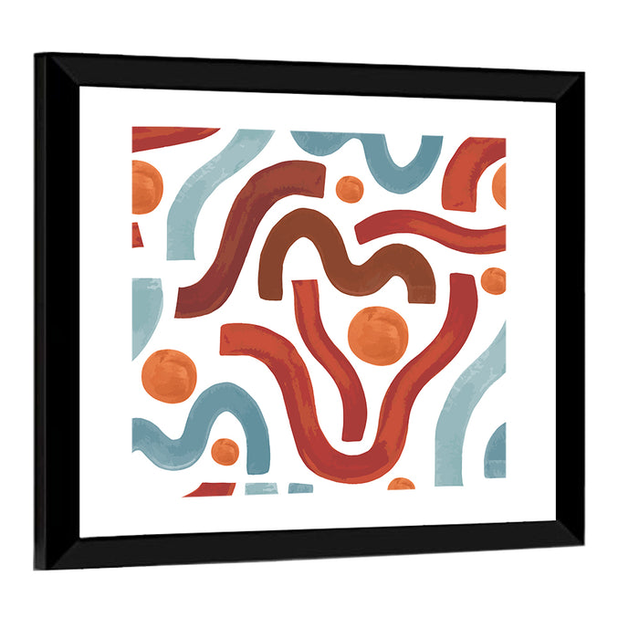 Sea of Worms Blue Abstract Wall Art as a framed print