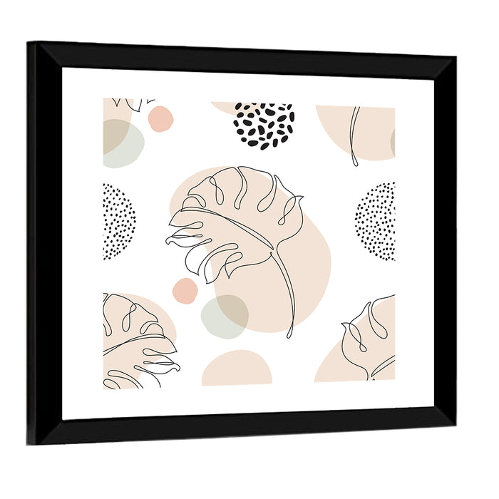 Monstera Leaf Pattern Wall Art as a framed print