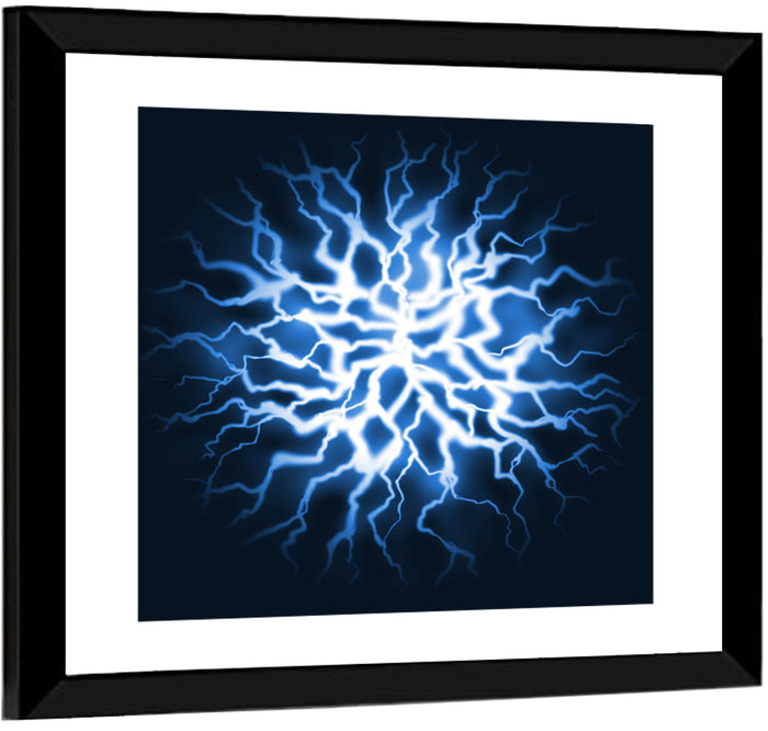 Thunder Burst Abstract Wall Art as a framed print