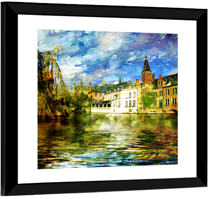 Dijver Canal, Bruges Wall Art as a framed print