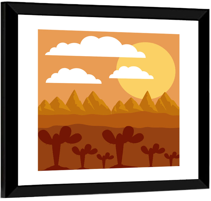 Desert Clouds Wall Art as a framed print