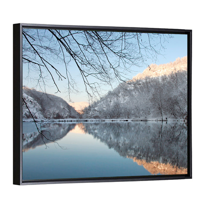 Kozjak Lake Wall Art as a framed canvas