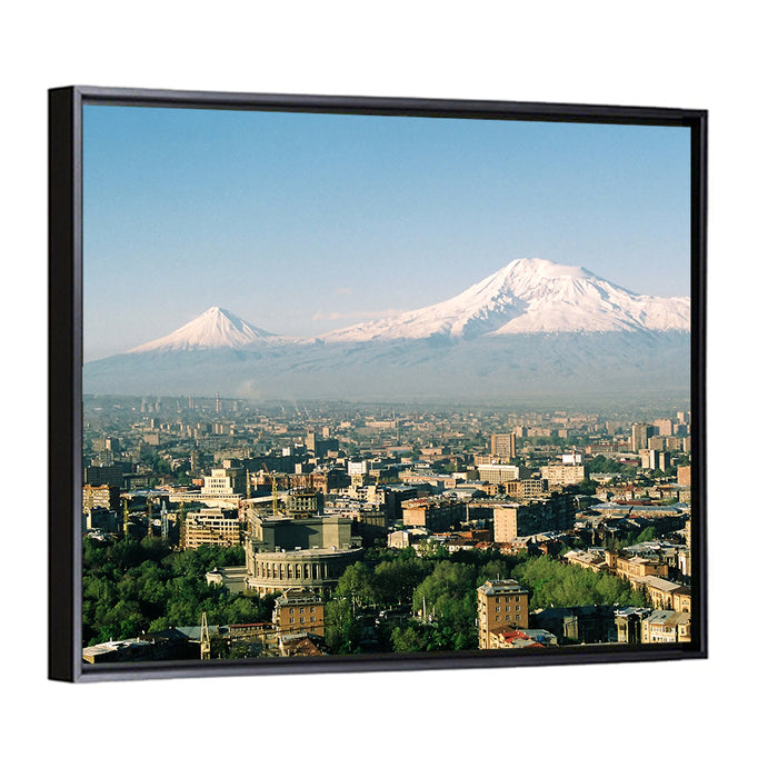 Mount Ararat Over Yerevan Wall Art as a framed canvas