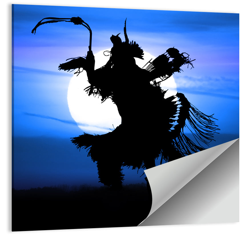 Moonlit Pow Wow Dancer Wall Art