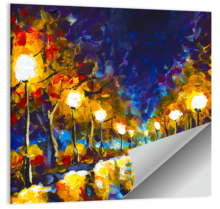 Autumn Evening Park Path Wall Art