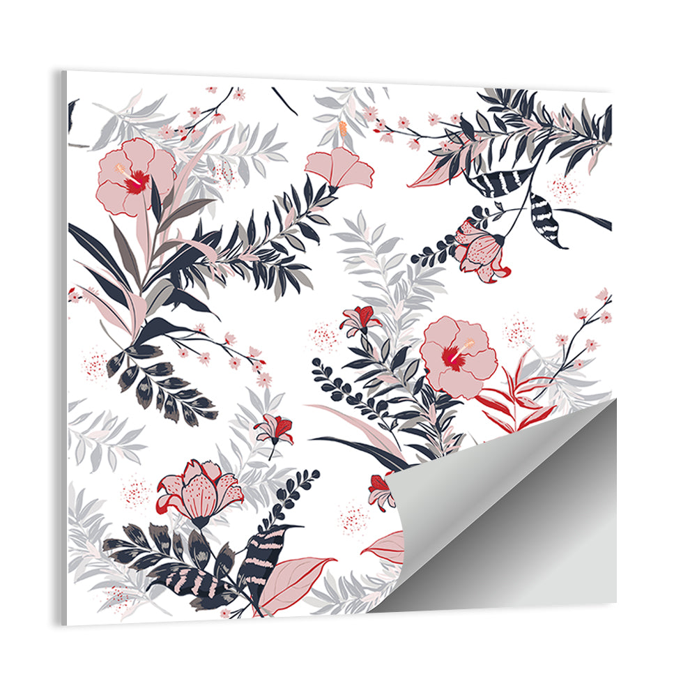 Tropical Hibiscus Pattern Wall Art