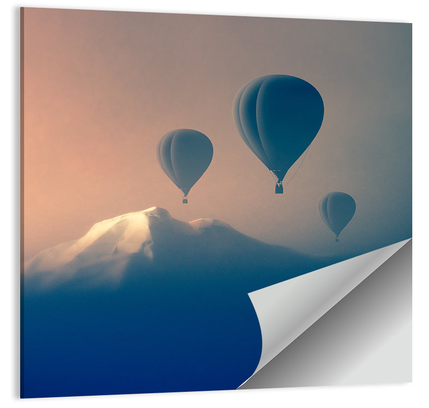Flying Air Balloons Wall Art