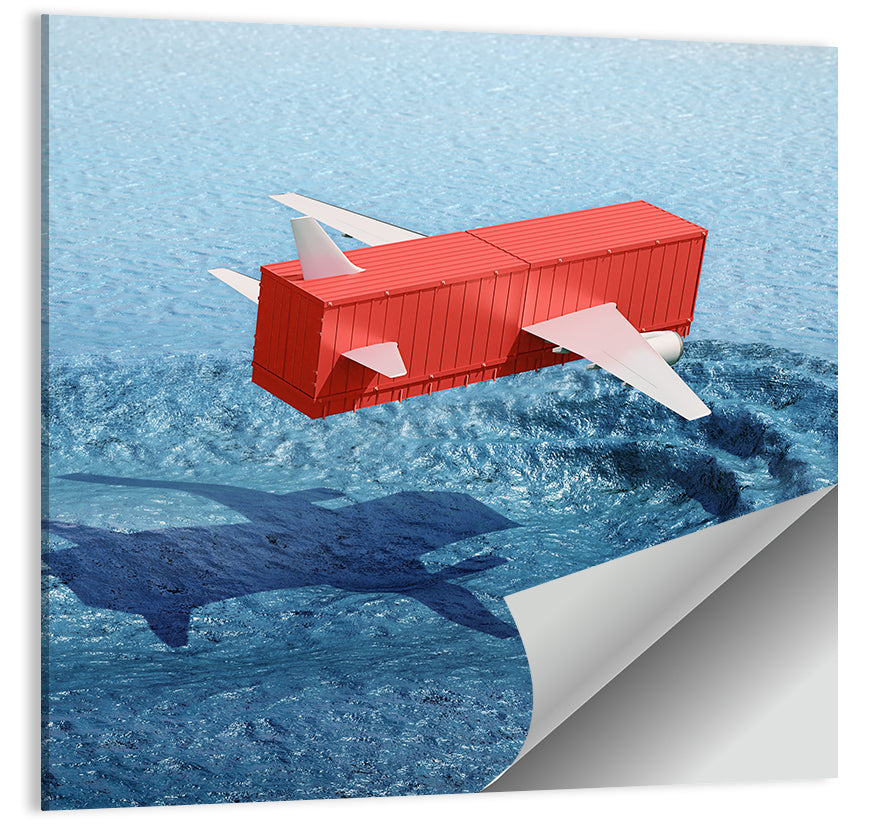 Flying Shipping Container Wall Art