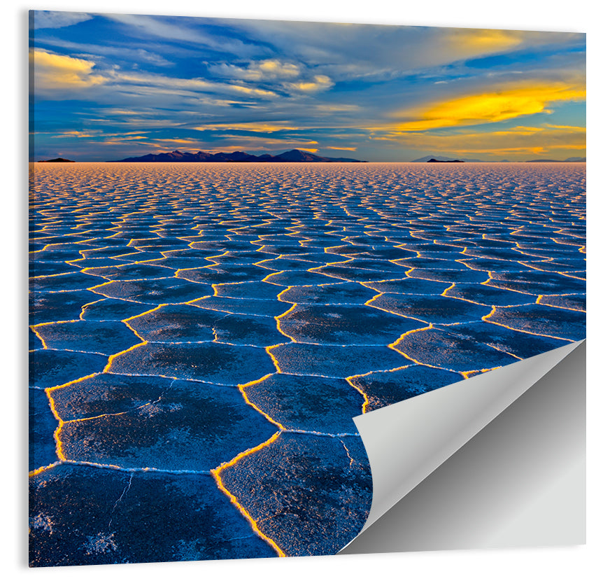 Salar De Uyuni Salt Flats at Sunset Wall Art
