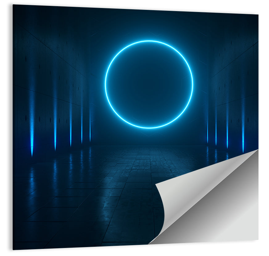 Glowing Neon Corridor Wall Art
