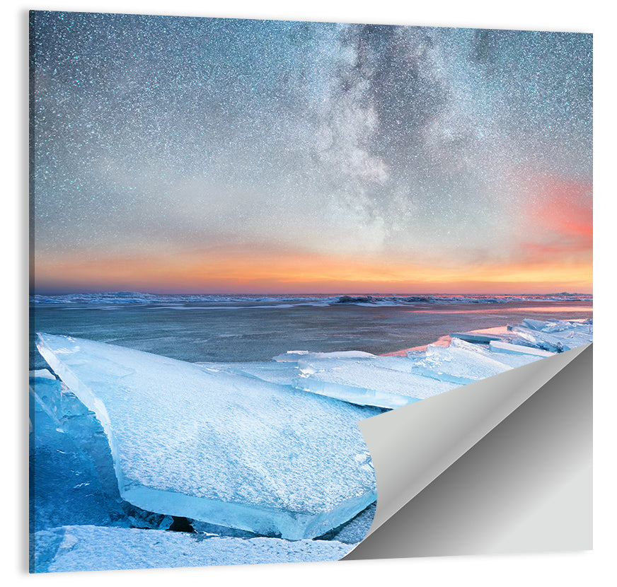 Milky Way Over Frozen Shore Wall Art
