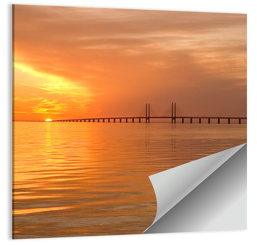 Oresunds Bridge Sunset Wall Art