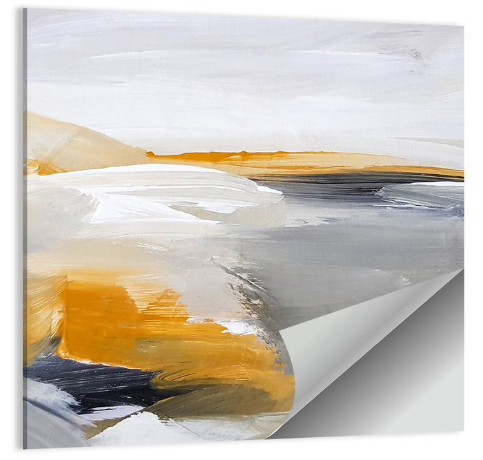 White Coastal Abstract Landscape Wall Art as a poster print