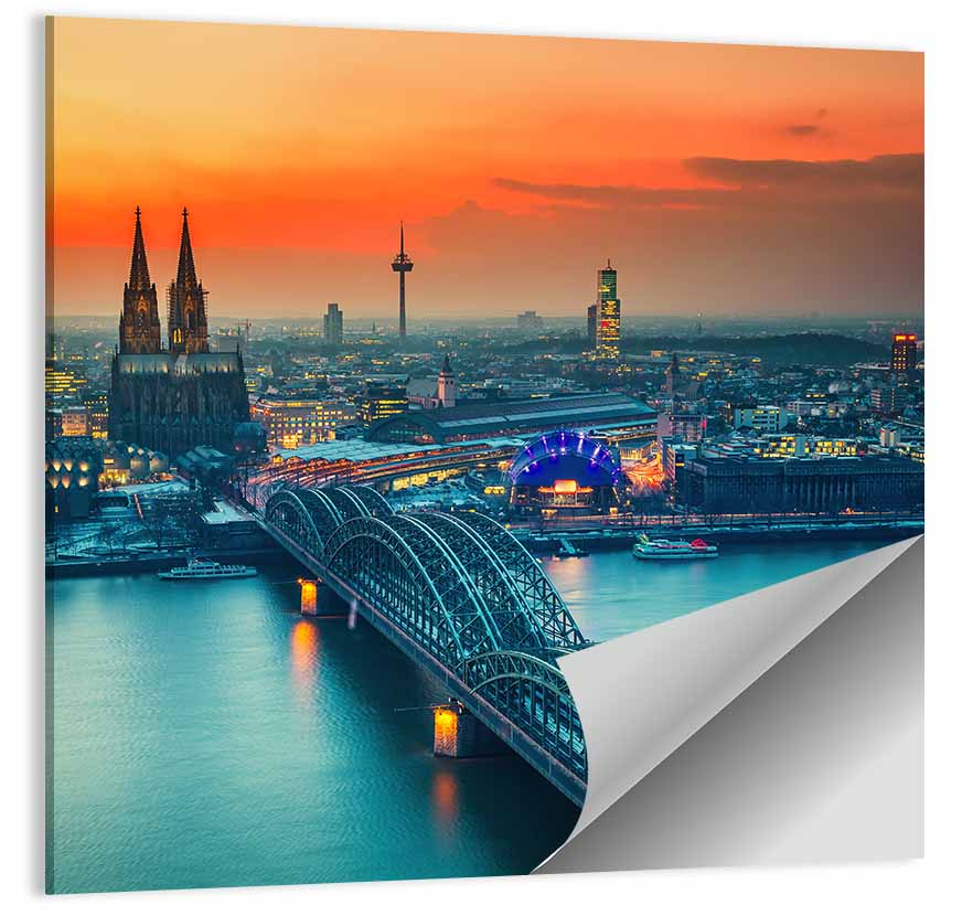 Hohenzollern Bridge at Dusk Wall Art