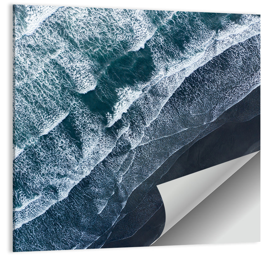 Volcanic Surf on Black Sand Wall Art