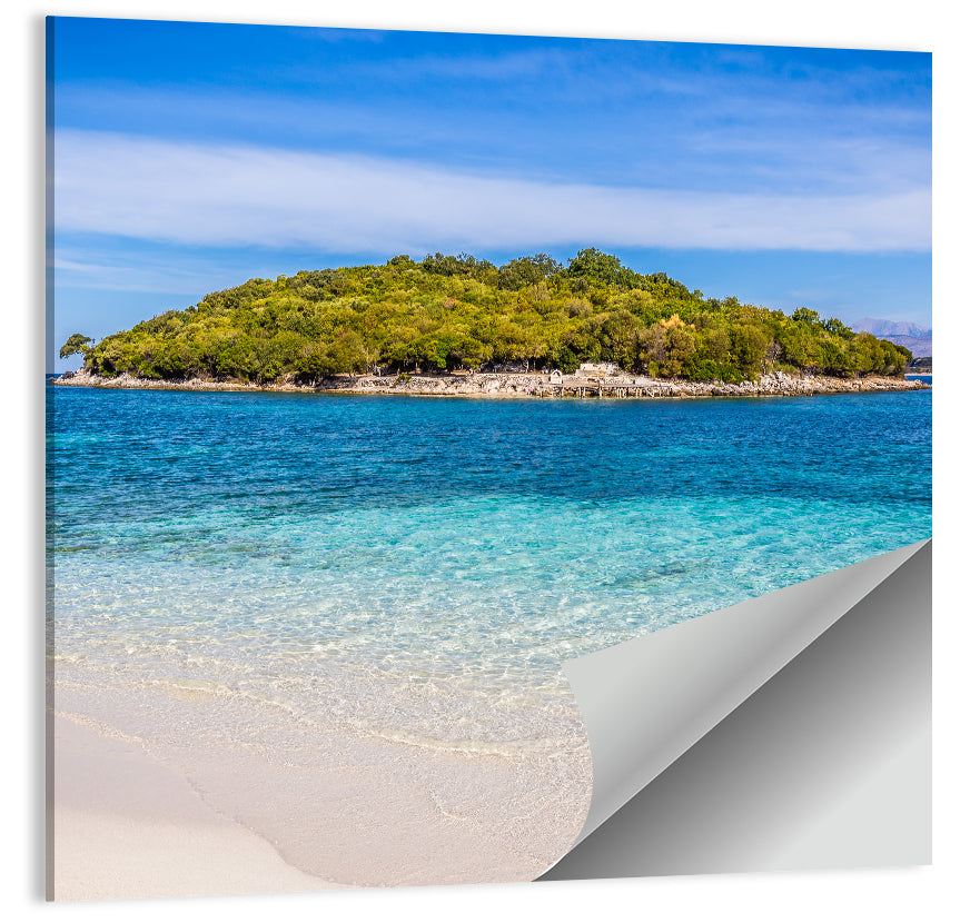 Butrint Turquoise Island Beach Wall Art