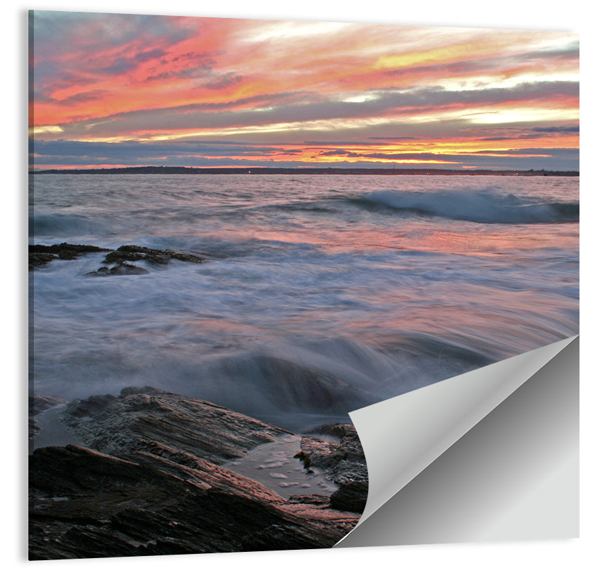Rocky Coast Sunset Wall Art