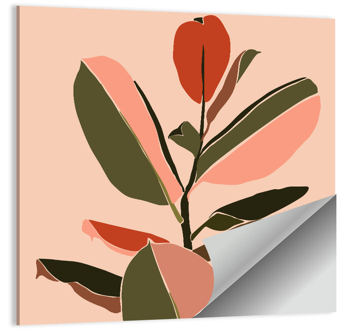 Ficus Leaves Silhouette Wall Art as a poster print