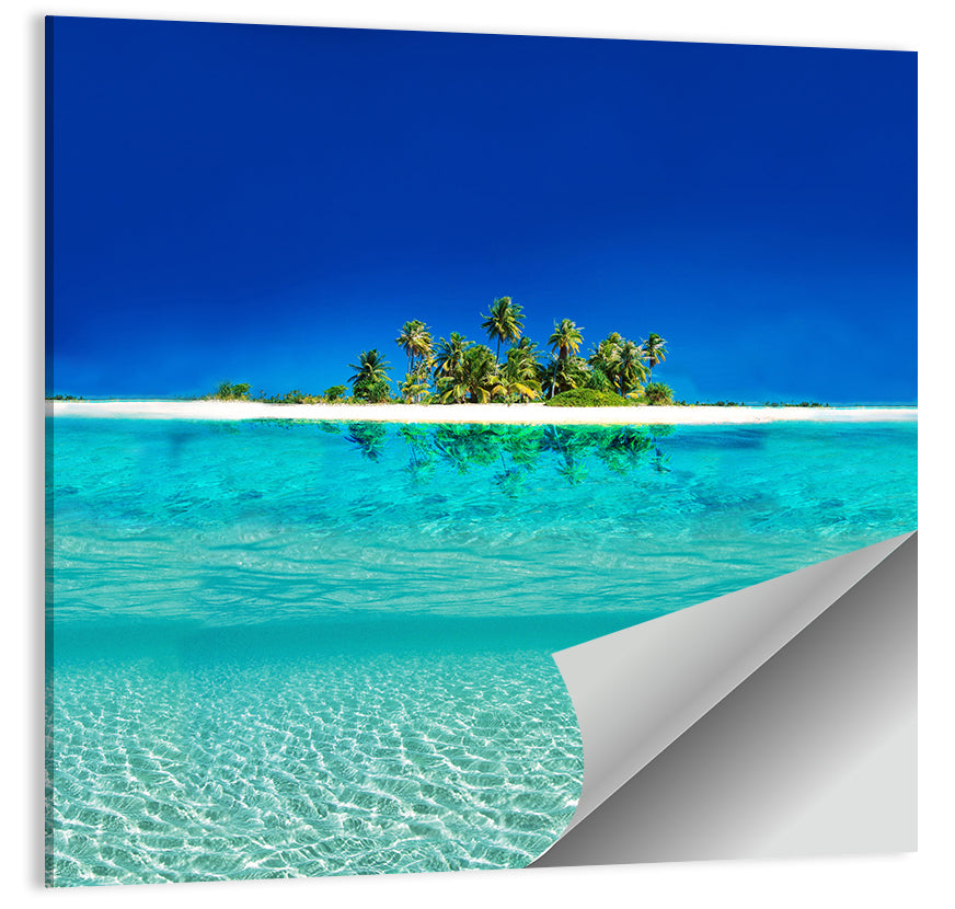 Tranquil Split-level Tropical Island Seascape Wall Art